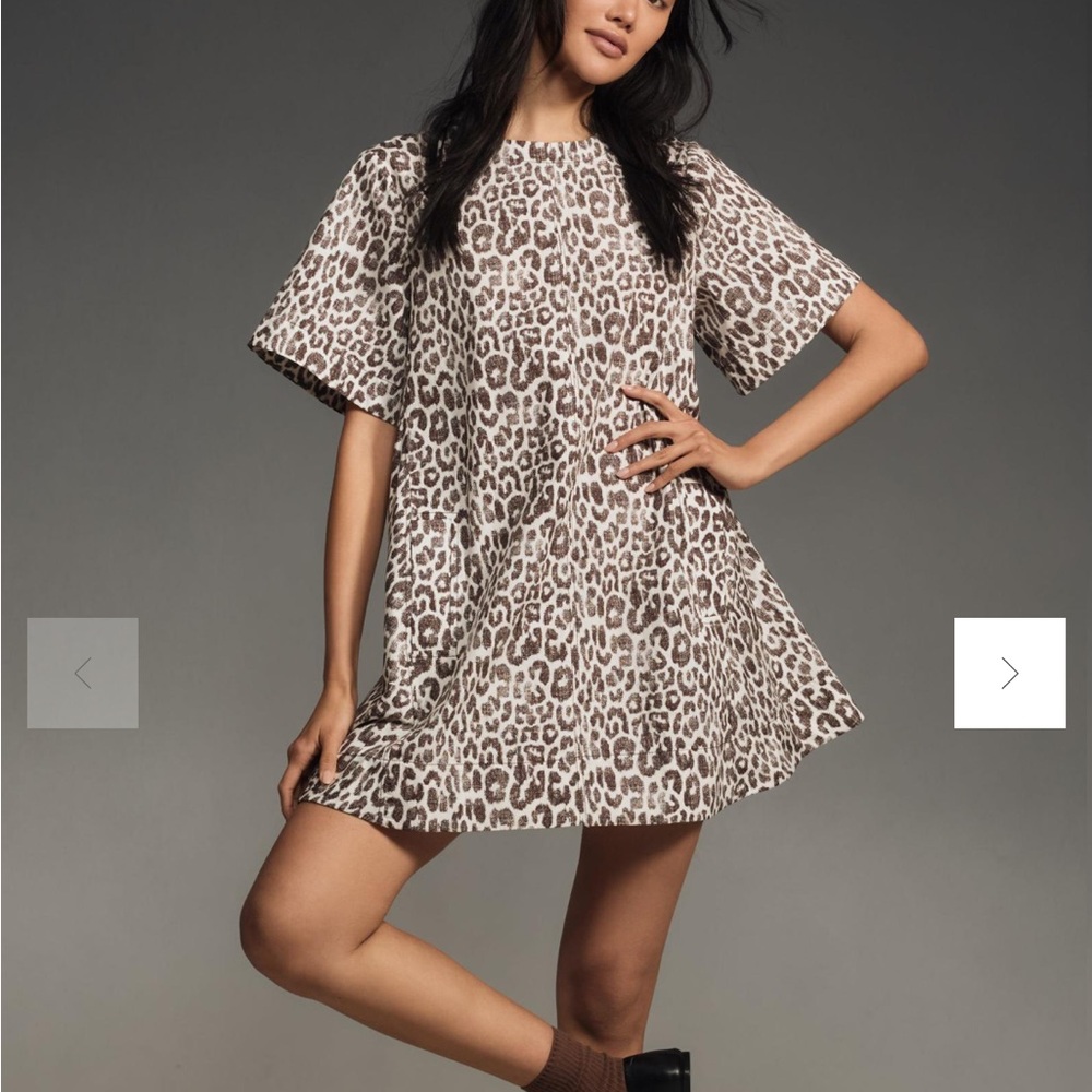 The Emmy Short-Sleeve Swing Mini Dress by Maeve